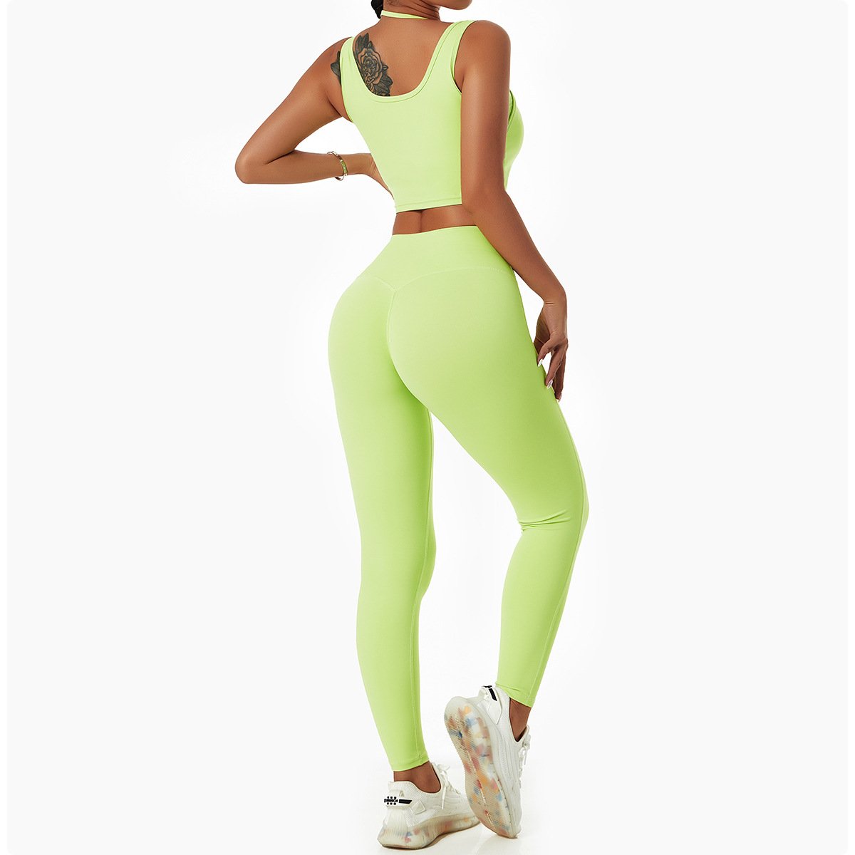 2023 New Women's Non-See-Through Lightweight Running Yoga Set and Bra Set Women Athletic Naked feeling push up butt legging set