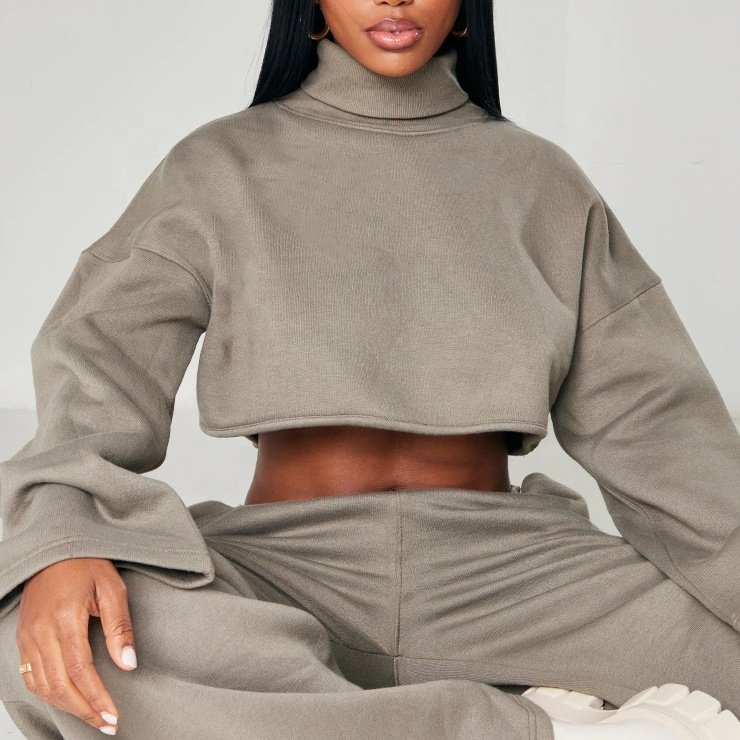 Two piece set women clothing custom design streetwear and hoodie set causal sweat pants set women design sweatsuit