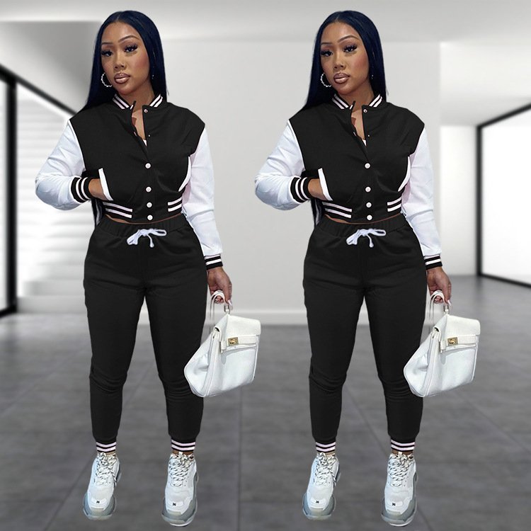 Custom Women's Jogger Sets Jacket Single-breasted Uniform Sports two-piece Suits