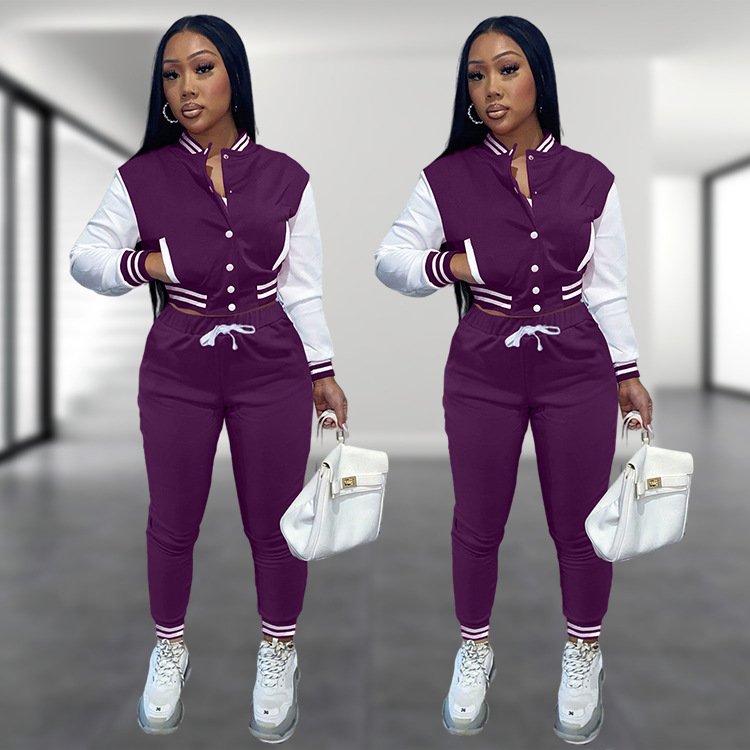 Custom Women's Jogger Sets Jacket Single-breasted Uniform Sports two-piece Suits