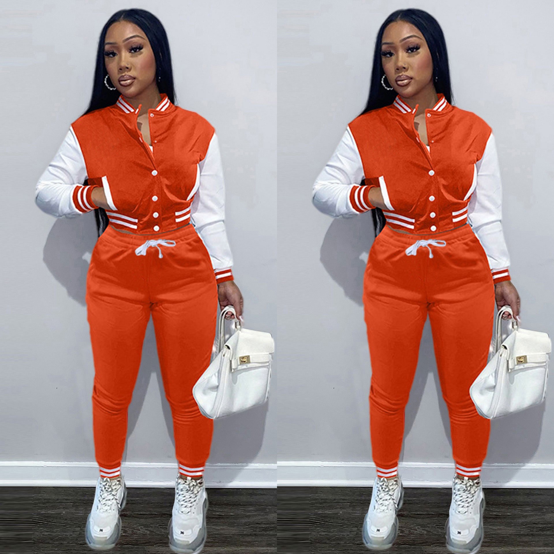 Custom Women's Jogger Sets Jacket Single-breasted Uniform Sports two-piece Suits