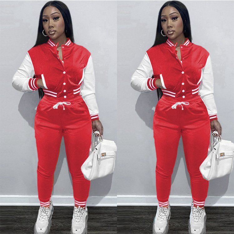 Custom Women's Jogger Sets Jacket Single-breasted Uniform Sports two-piece Suits