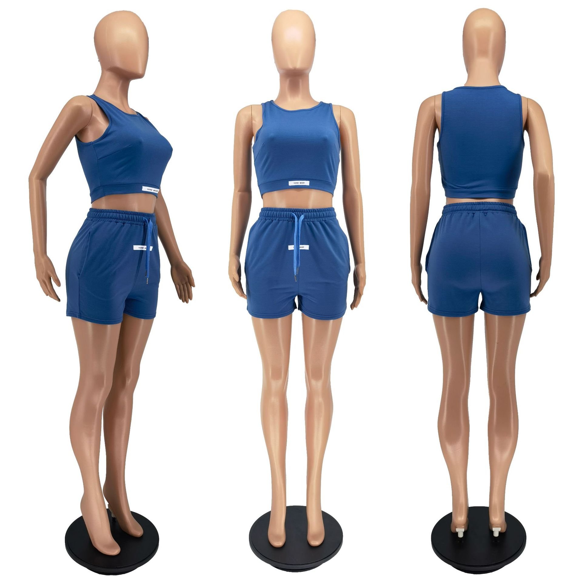 Women Shorts Set Women Fitness Ladies Shorts and Two Piece Set Tank Top Set