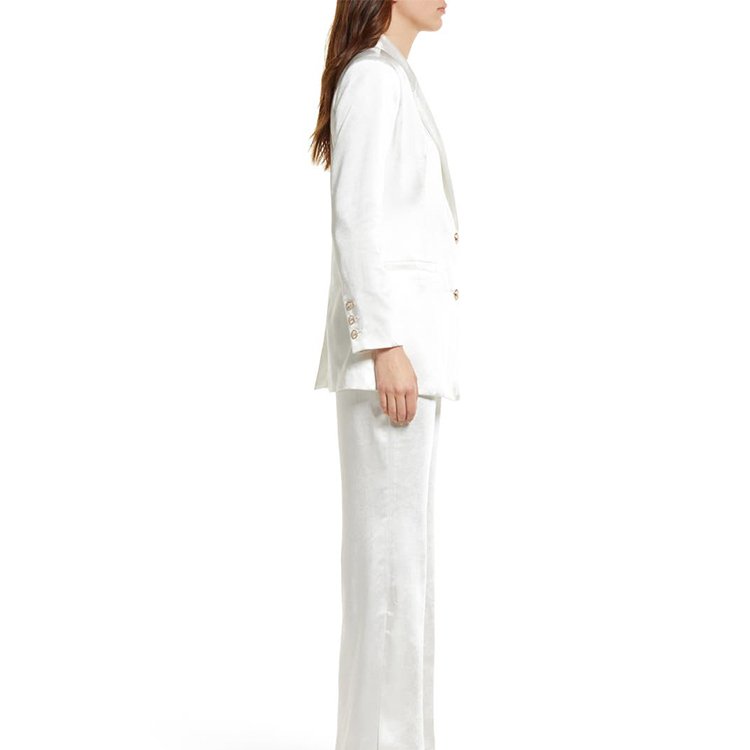 Fashion office Satin Blazer & Pants wholesale clothing two piece outfits set custom designed women's clothing set