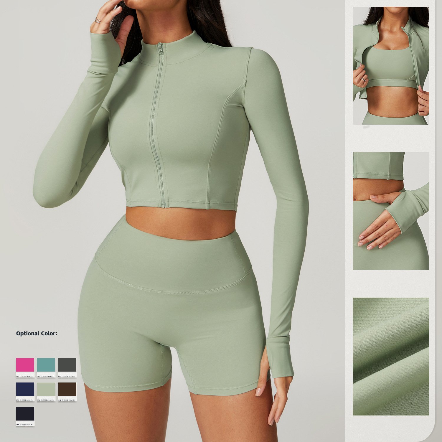 PASUXI 2024 Seamless Activewear Plus Size Yoga Set Womens Workout Gym Fitness Sets With Zipper Jacket