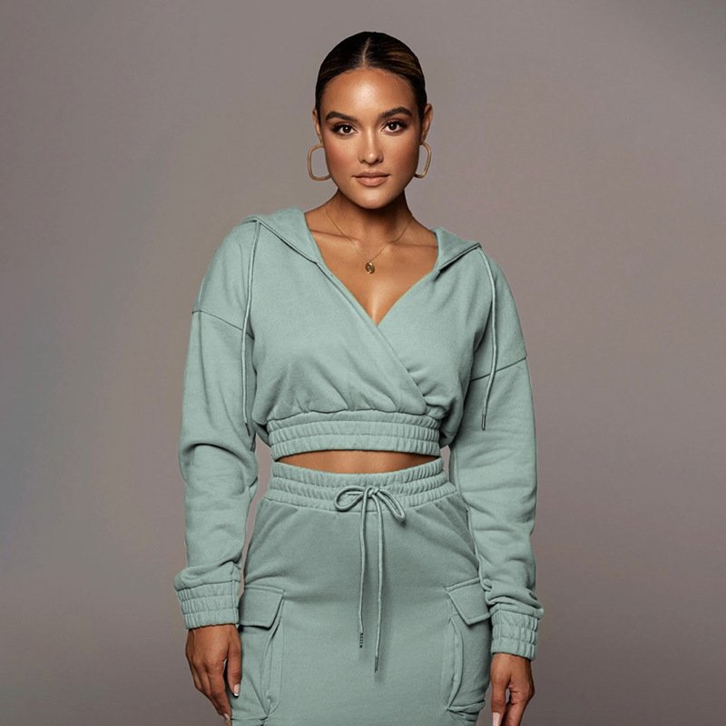 custom new women sweat midi skirts suit casual high quality womens clothing hoodie&skirt set two piece hoodie suit