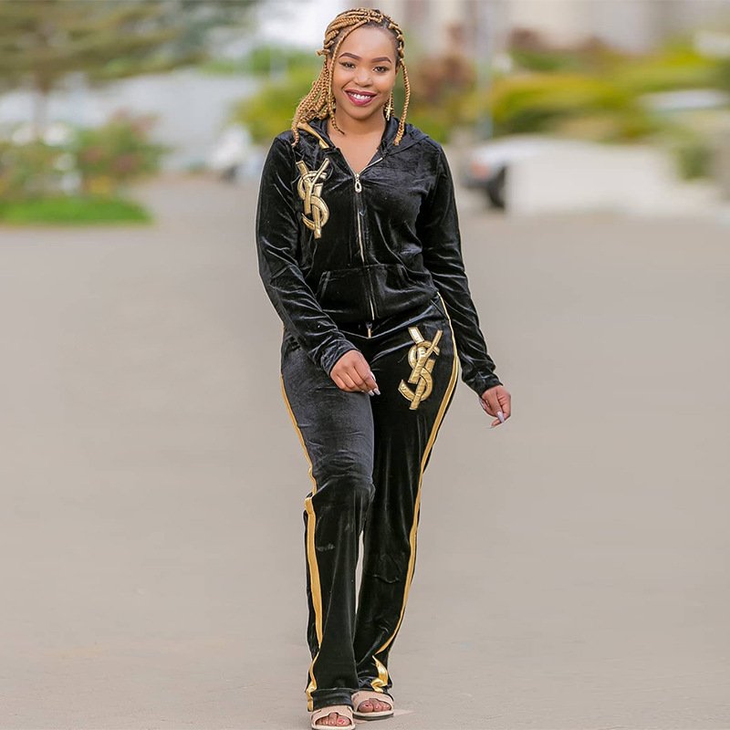 Custom Casual Two Piece Set Women Clothing Embroidered Long Sleeve Ladies 2 Piece Set Women Spring 2023 Plus Size Women's Set