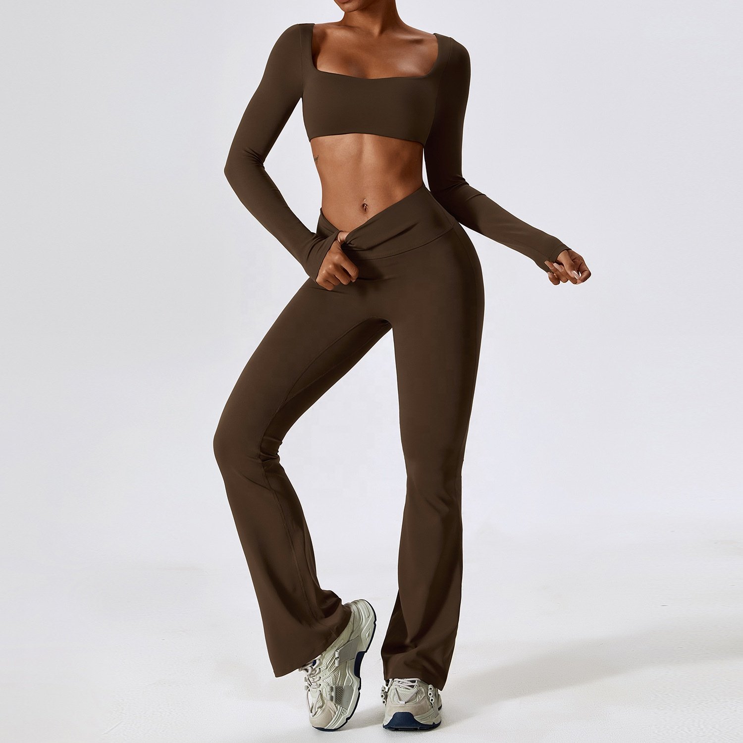 2024 Autumn Shock -Proof Nude Felling Yoga Suits Fast Dry Tight Fitness Clothes Women Leisure Sports Suit
