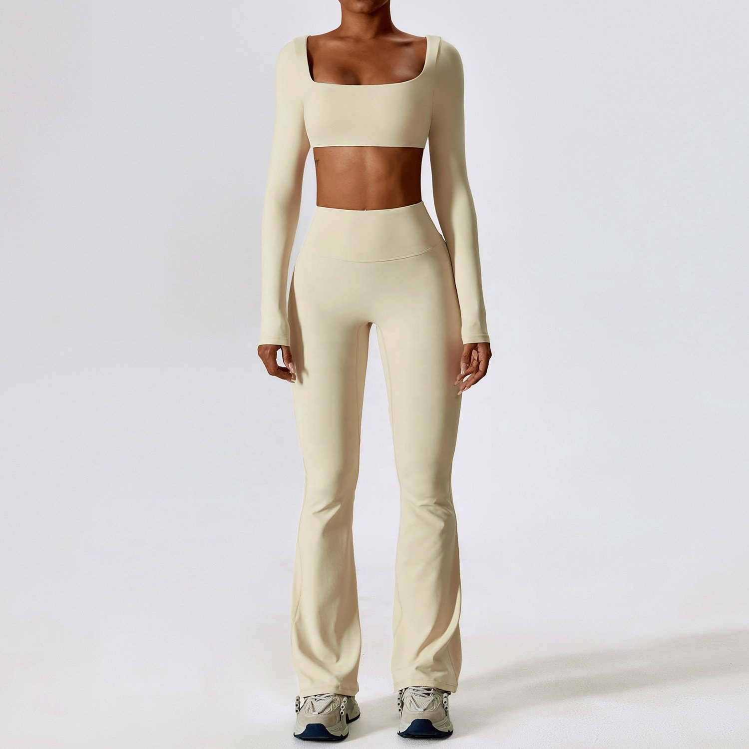 2024 Autumn Shock -Proof Nude Felling Yoga Suits Fast Dry Tight Fitness Clothes Women Leisure Sports Suit
