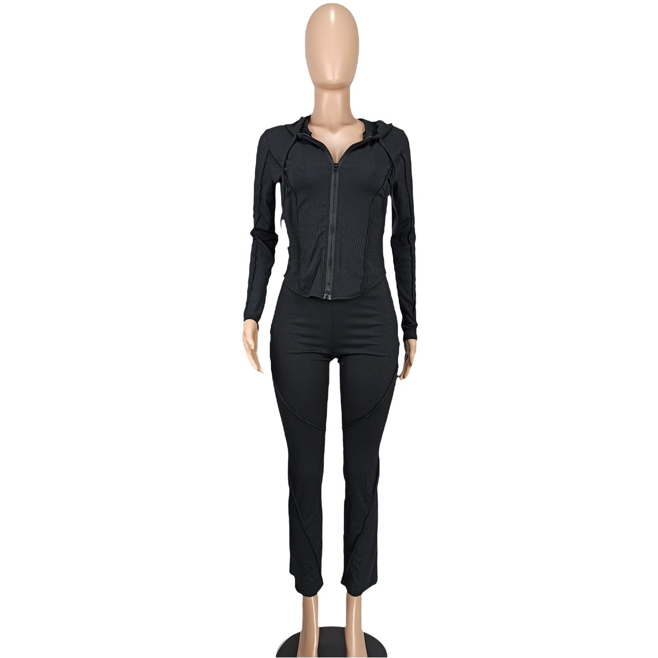 Fall Women Clothes Waffle Knit Outfits Tracksuits Jogger Pants 2 Pieces Set Hoodie And Sweatpants Sweatsuits Women Lounge Set