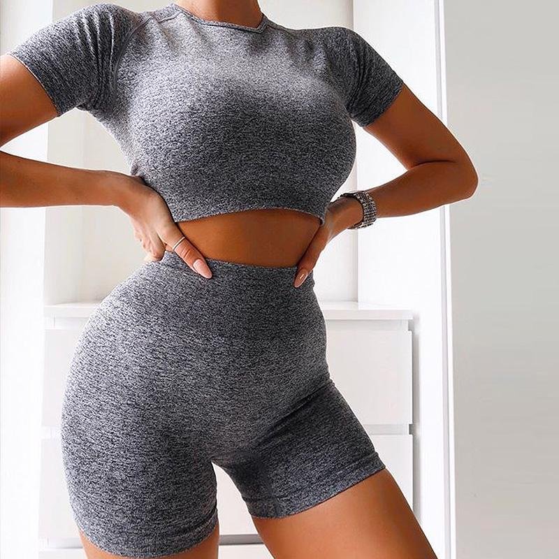 Bless New Arrival Women's Gym Sports Wear Fitness Clothing Set Hot Sale Summer Yoga Bra Pants with Logo on Waist for Workout