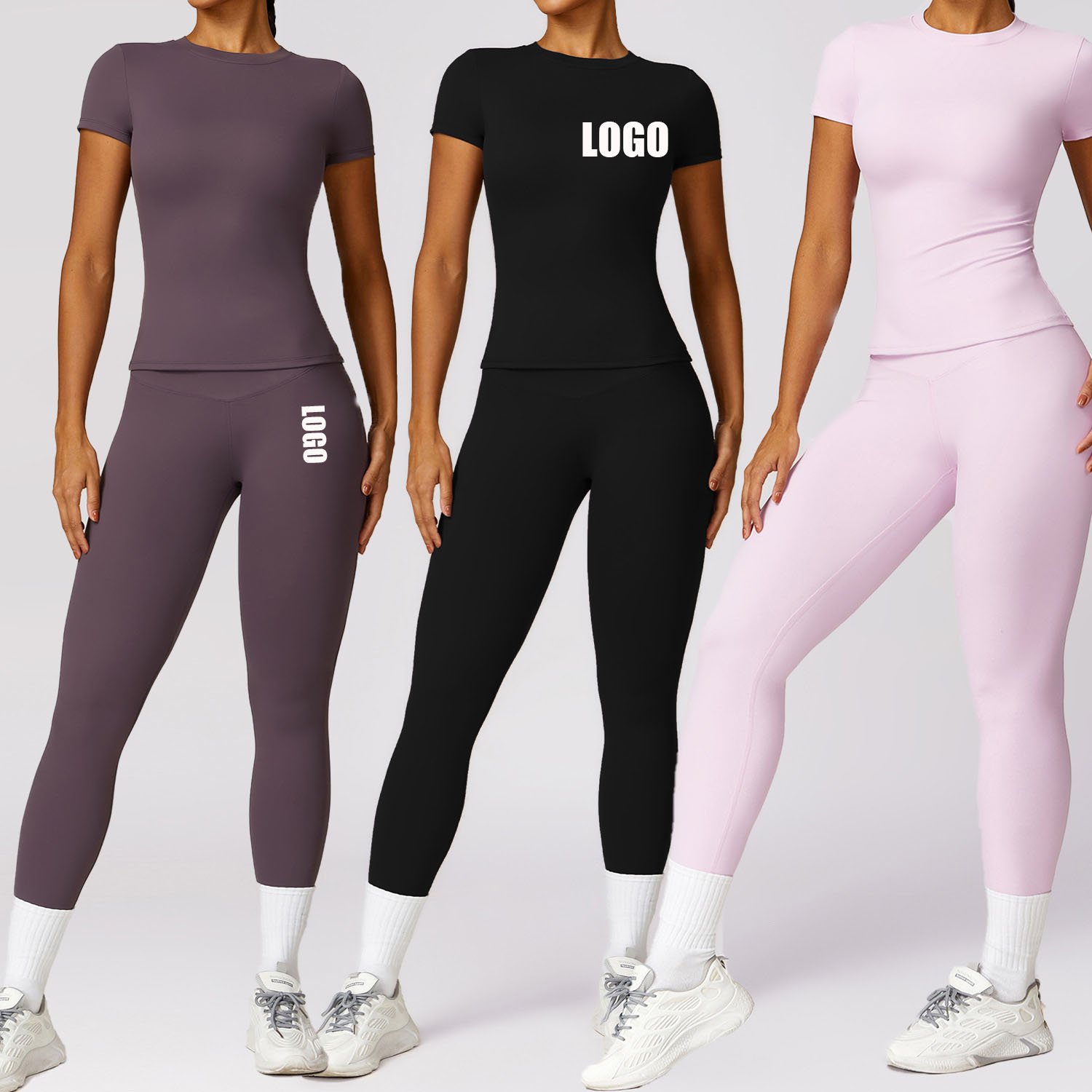 Women 4pcs Yoga Set Long Sleeve Workout Jacket Running Outfits Sports Suit Athletic Exercise Clothes Gym Fitness Sets