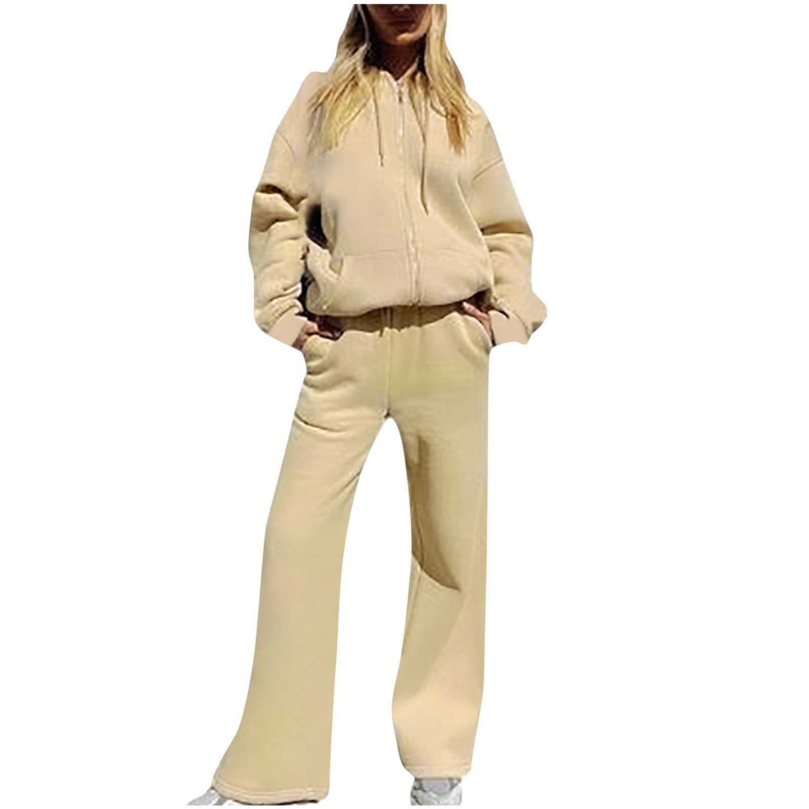 Top Ranking Solid Color Hooded Sweatshirt Gym Wear Women Sets Embroidery Casual 2 Piece Jogging Sportswear Women'S Clothing
