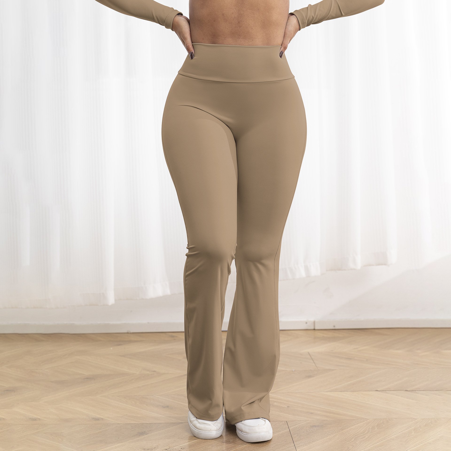 Women Crop Top Scrunch Butt Pant Yoga Suit Lady Gather Vest Flare Leggings Gym Sets Female Long Sleeve Jacket Sports Suits