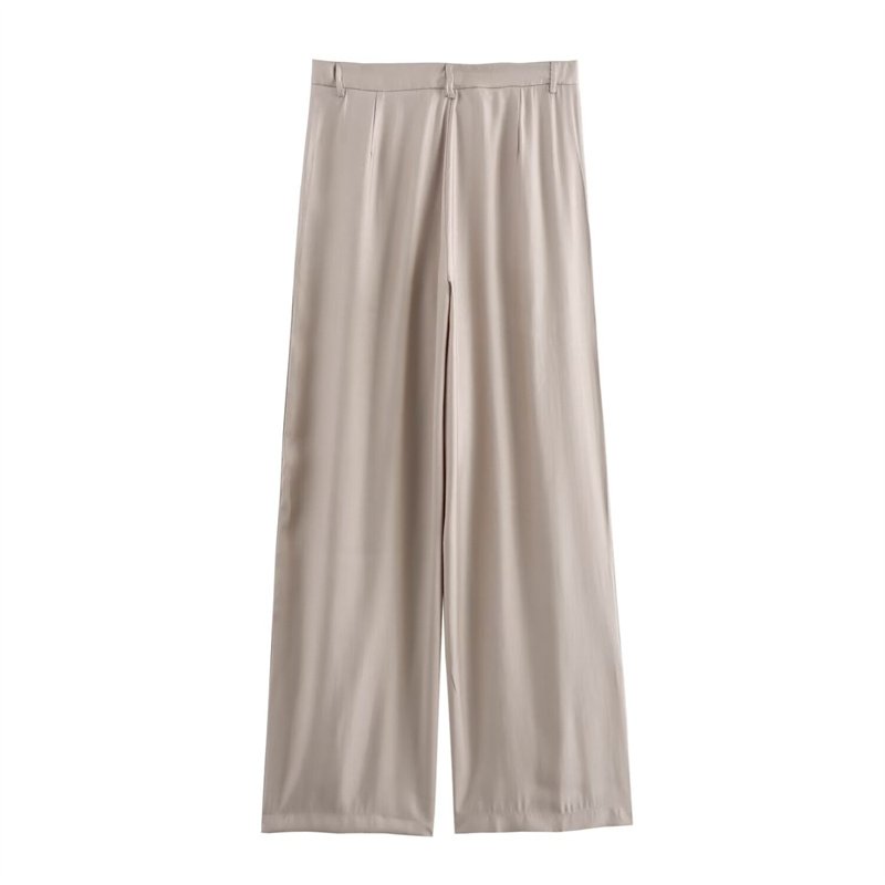 TAOP&ZA women's clothing 2024 summer new style bright effect casual wide-leg pleated pants straight trousers 3199341 3202341