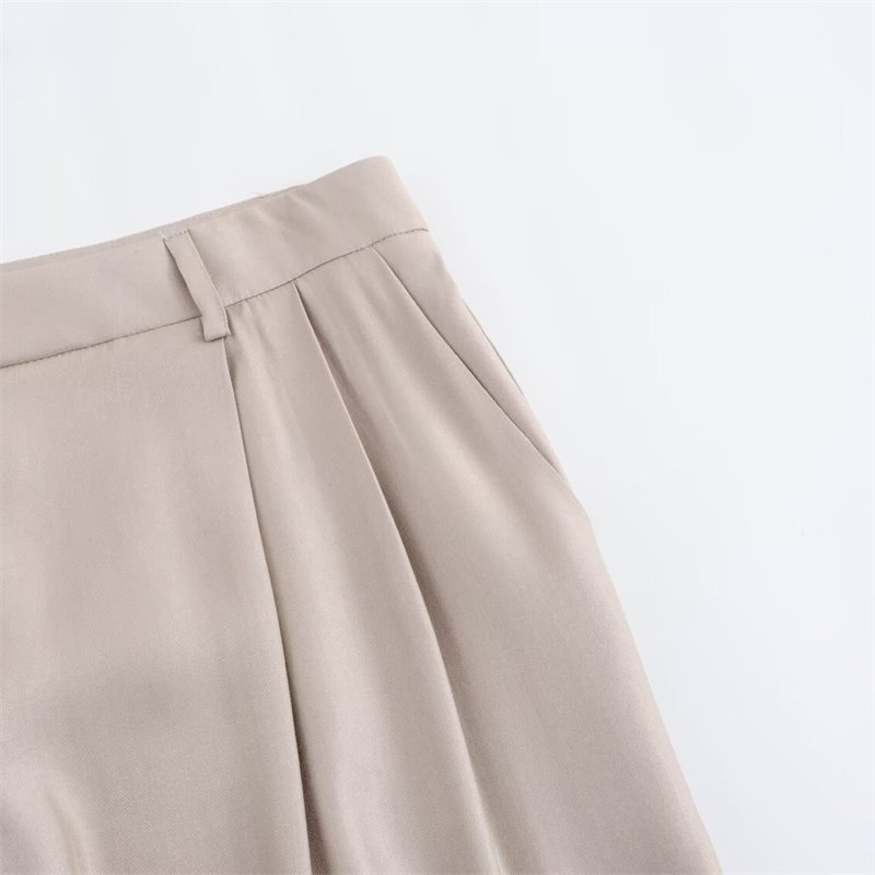 TAOP&ZA women's clothing 2024 summer new style bright effect casual wide-leg pleated pants straight trousers 3199341 3202341