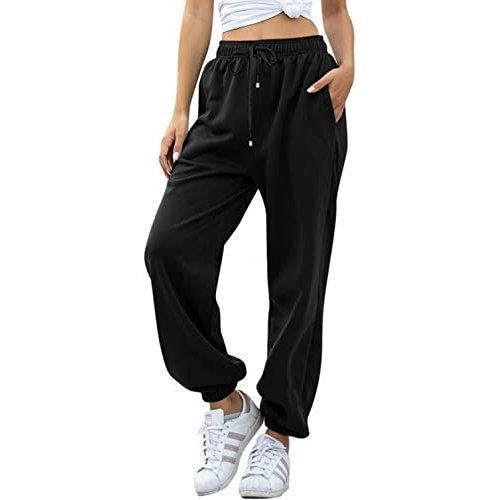 Women's Casual Sweatpants High Waist Workout Jogger Pants Baggy Trousers Running Jogging Harem Pants Active Lounge Trousers