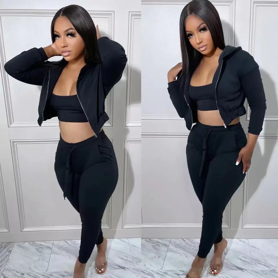 2023 Spring Wholesale OEM Custom Logo Fashion Casual Set For Ladies Two Piece Set Custom Spring Women Clothing 3 Piece Set Women