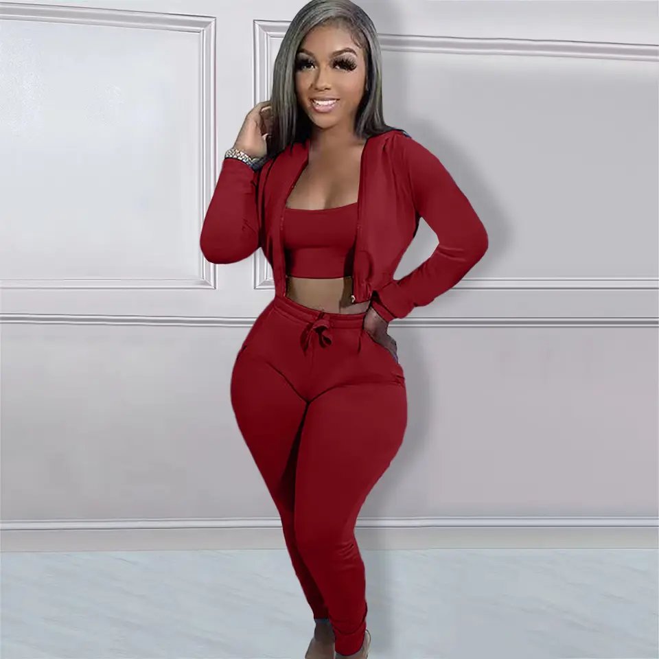 2023 Spring Wholesale OEM Custom Logo Fashion Casual Set For Ladies Two Piece Set Custom Spring Women Clothing 3 Piece Set Women