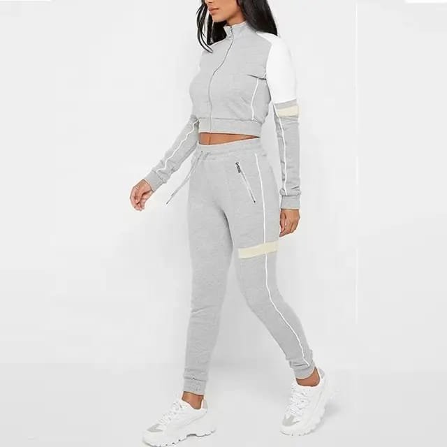 Women's Sportswear Ladies 2 Piece Set Sweatshirts Crop Fitness Gym Yoga Pants Sets
