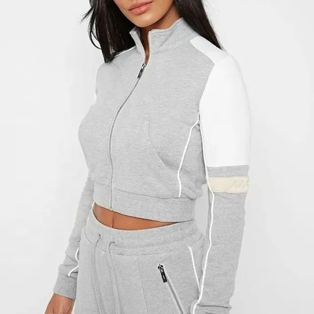 Women's Sportswear Ladies 2 Piece Set Sweatshirts Crop Fitness Gym Yoga Pants Sets
