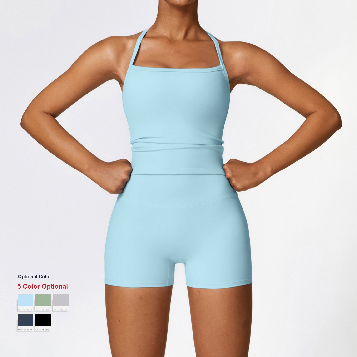 Wholesale Custom Women Solid Color Slim Yoga Short Sleeve Breathable Workout Fitness Running Gym Quick Dry Sports yoga set