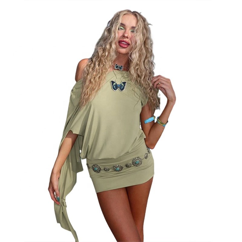 JY new summer slant shoulder sleeveless crop top and mini skirt 2 piece set solid bodycon sexy casual women's set