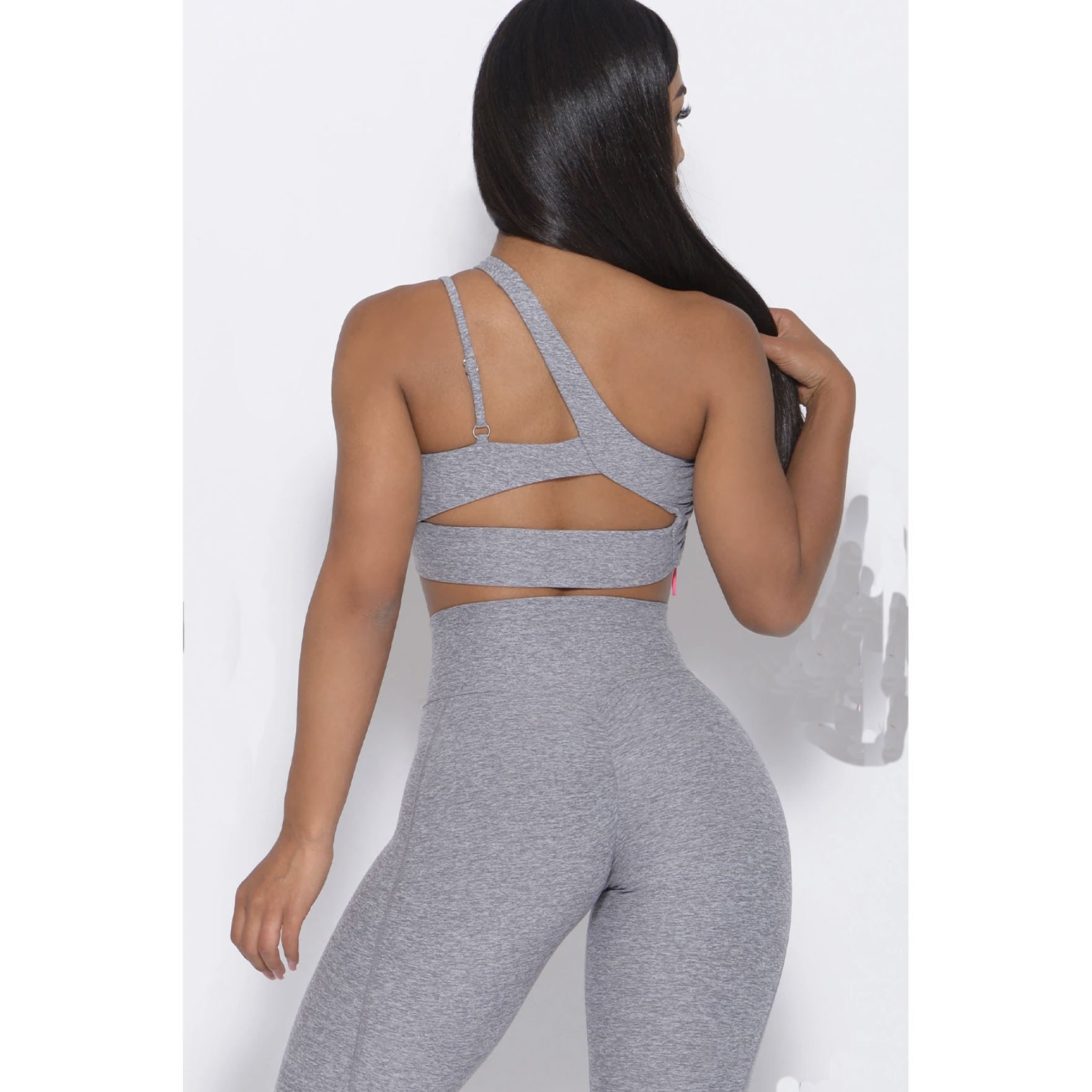 Seamless Yoga Set Gym Fitness Set One Shoulder Sports Bra Scrunch Butt Leggings Short Sleeve Top Women Workout Sets