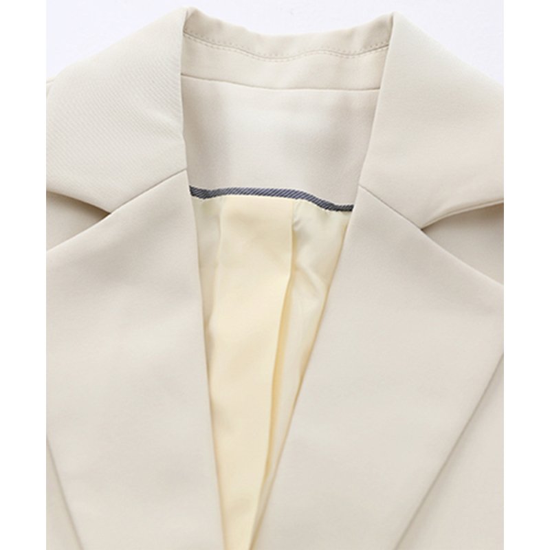 Women Blazer Irregular Belt Solid Elegant New Lapel Long Sleeve Loose Jacket Fashion Summer Autumn