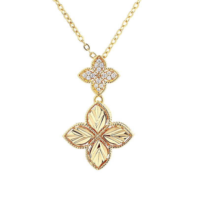 Classic Clover fashion jewelry Necklace bracelet ring earrings sets gold plated jewelry women girl jewelry set