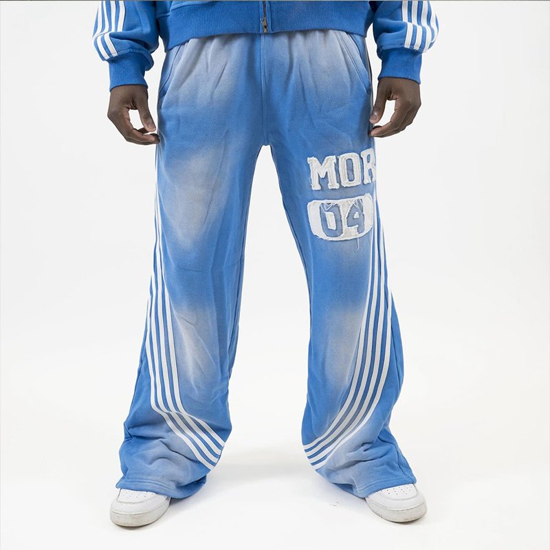 Street Manufacturers Wholesale Customized Sweatshirts Plus Size Applique Embroidered Pullover Hoodie and Sweatpants Men's Suit