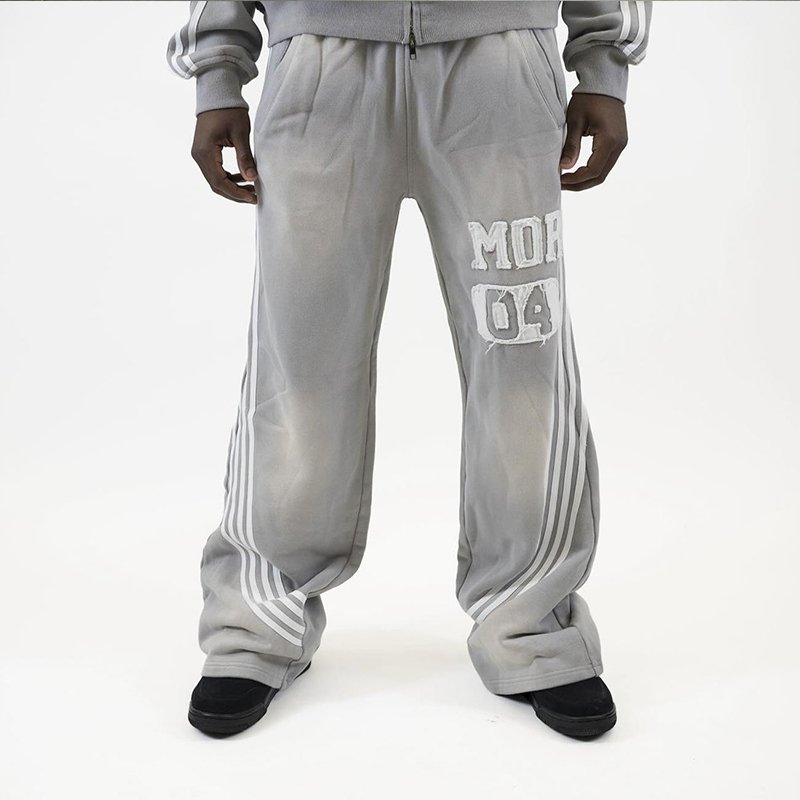 Street Manufacturers Wholesale Customized Sweatshirts Plus Size Applique Embroidered Pullover Hoodie and Sweatpants Men's Suit
