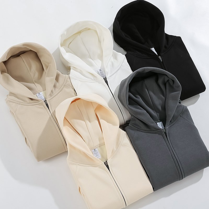 EH-093 Puff print Embroidered heavyweight 600gsm fleece full zip hoodie plus size raglan sleeve men's hoodies & sweatshirts