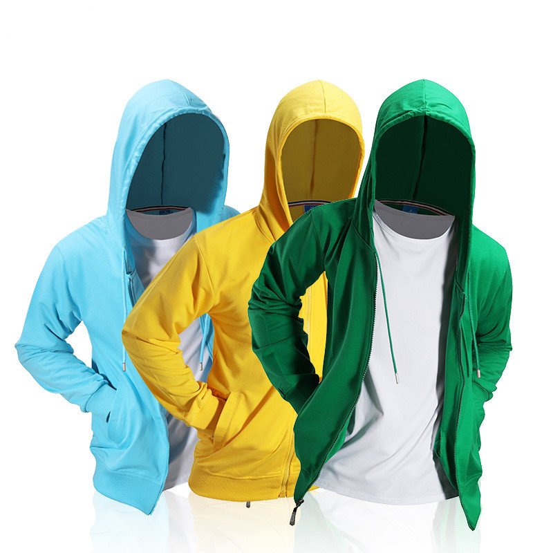 Factory Wholesale Men's Hoodies & Sweatshirts 100% Cotton Plain Custom Logo Embroidery Printing Blank Full Zip Up Hoodie