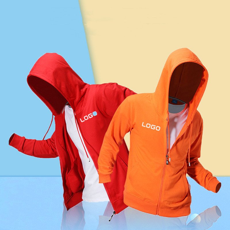 Factory Wholesale Men's Hoodies & Sweatshirts 100% Cotton Plain Custom Logo Embroidery Printing Blank Full Zip Up Hoodie