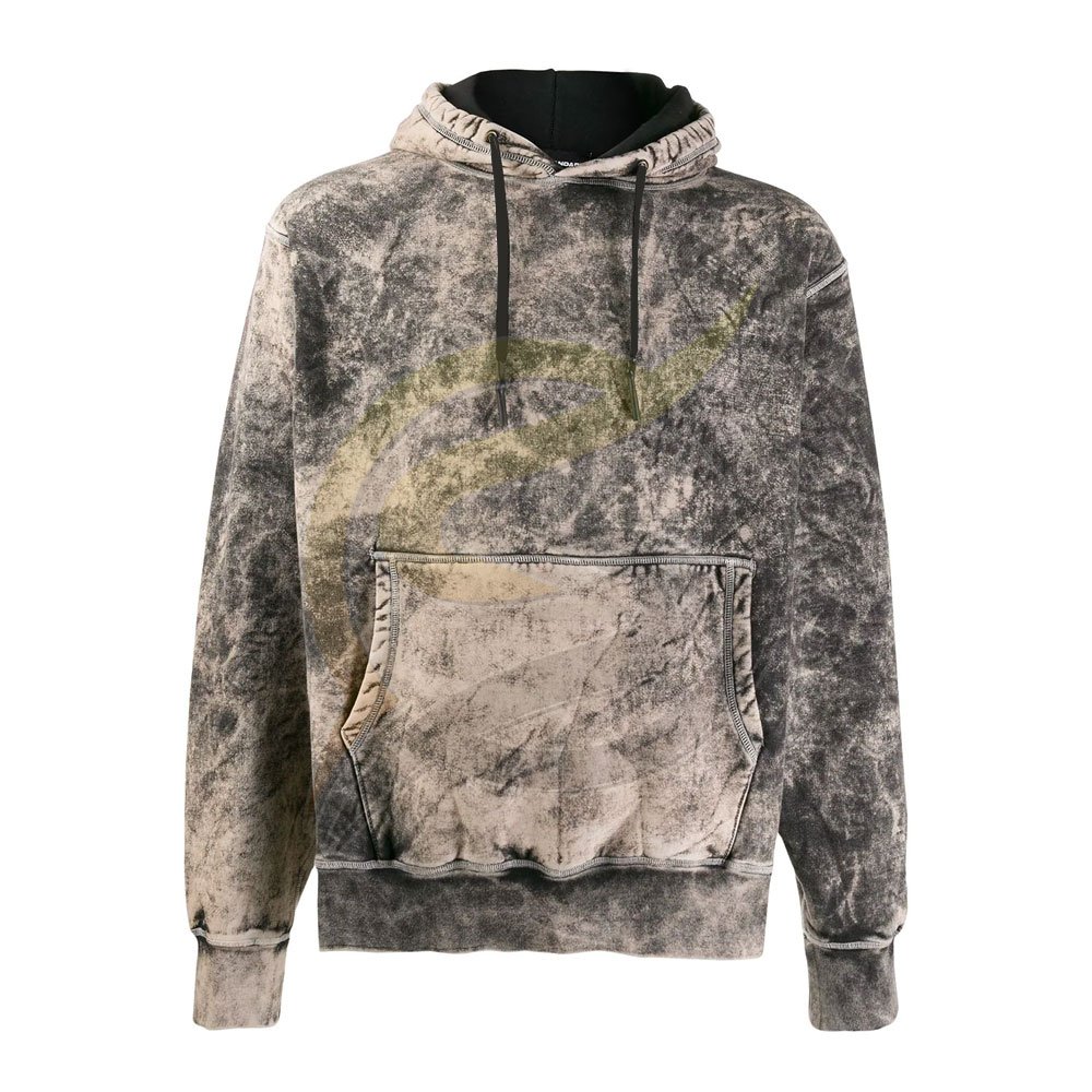 OEM Wholesale Custom Acid Wash Hoodie 100% Cotton Pullover Men's Hoodie For Sale