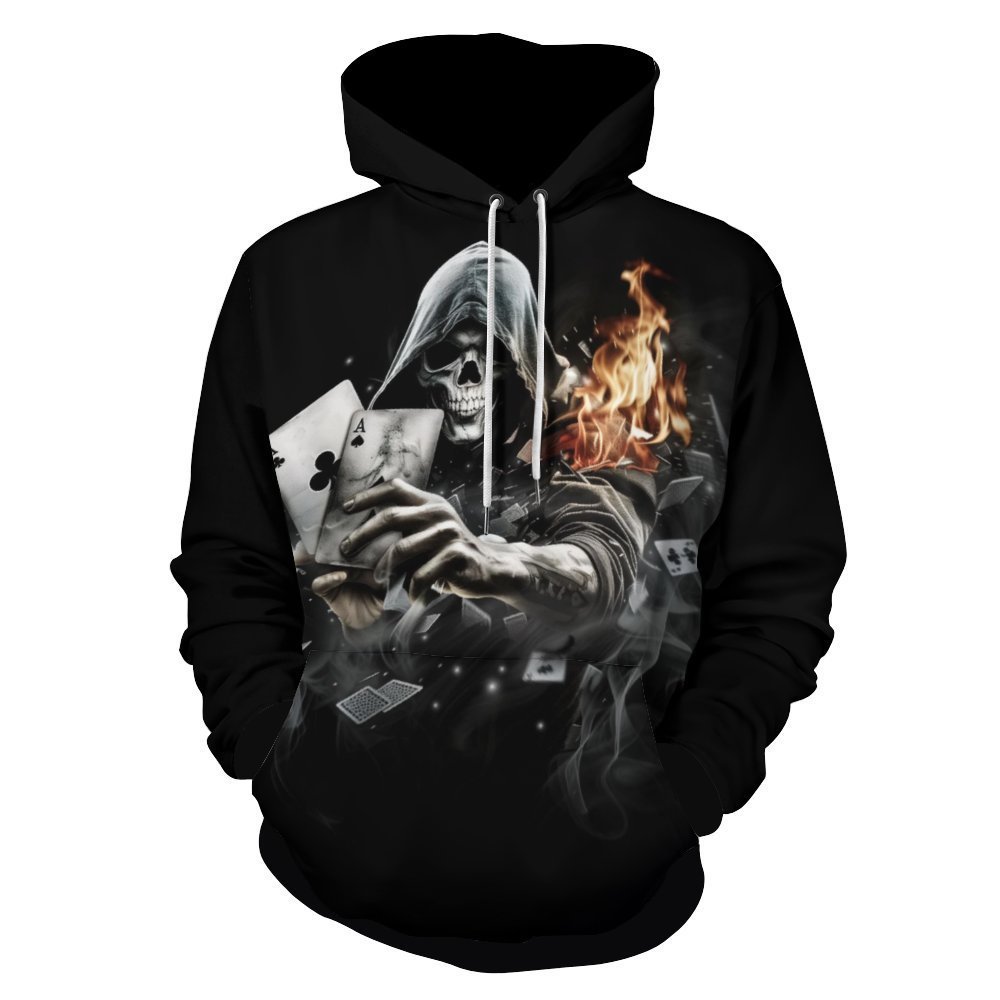 halloween men's hoodies sweatshirts streetwear polyester high quality anime vintage fashion hip hop Skull custom graphic print