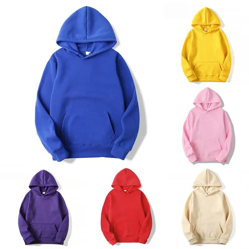 Men's Hoodie Sweatshirts 100% cotton Solid color Red Black Gray Pink Hooded Hip Hop fleece men's Hoodie Streetwear hoodie