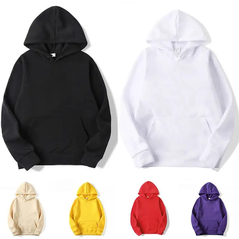 Men's Hoodie Sweatshirts 100% cotton Solid color Red Black Gray Pink Hooded Hip Hop fleece men's Hoodie Streetwear hoodie