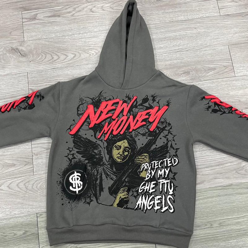 OEM Custom Oversized Hooded Sweatshirts Custom 3D Foaming Puff Printing Men's Pullover Hoodies