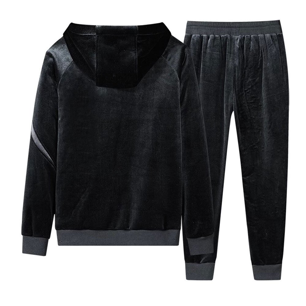 Outdoor Warm Sport Suit Men 2 Pieces Running Set Winter Sportsuit Thermal Hoodies Sets Fleece Tracksuit Windproof Gym Sportswear