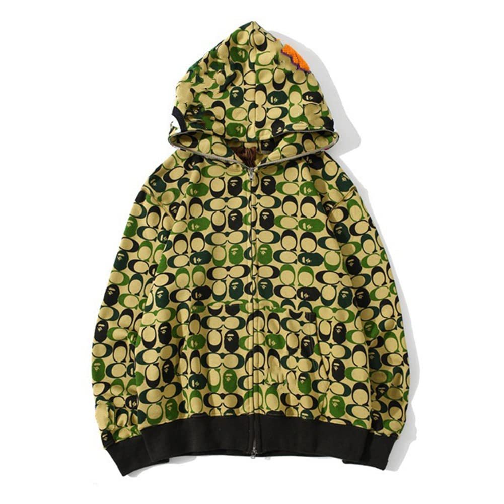 2024 Custom Camo Hoodie Full Face Zip Up Hoodie 100% Cotton Oversized Full Zip Up Hoodie Cotton