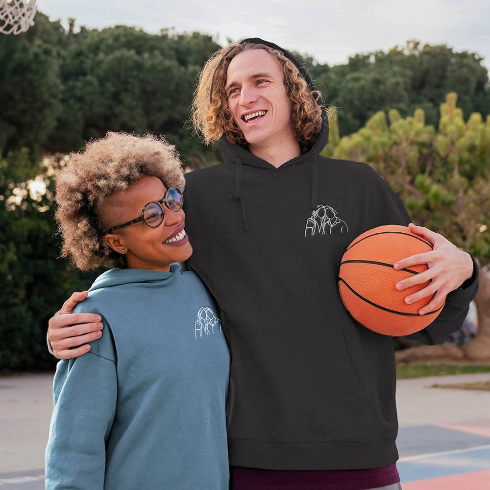 Custom logo embroidered hoodie unisex designer embroidery hoodies plain long Sleeve high quality oversize pullover Men's hoodie