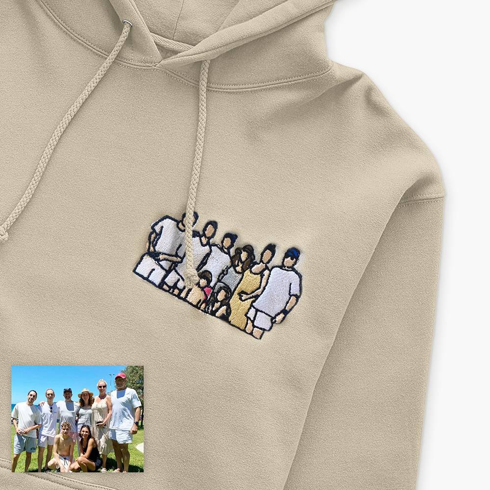 Custom logo embroidered hoodie unisex designer embroidery hoodies plain long Sleeve high quality oversize pullover Men's hoodie