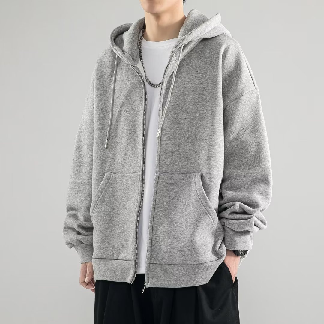 1PCS Custom Logo2024 New Fashion Men's Coat Couple Autumn/Winter Zipper Hoodie
