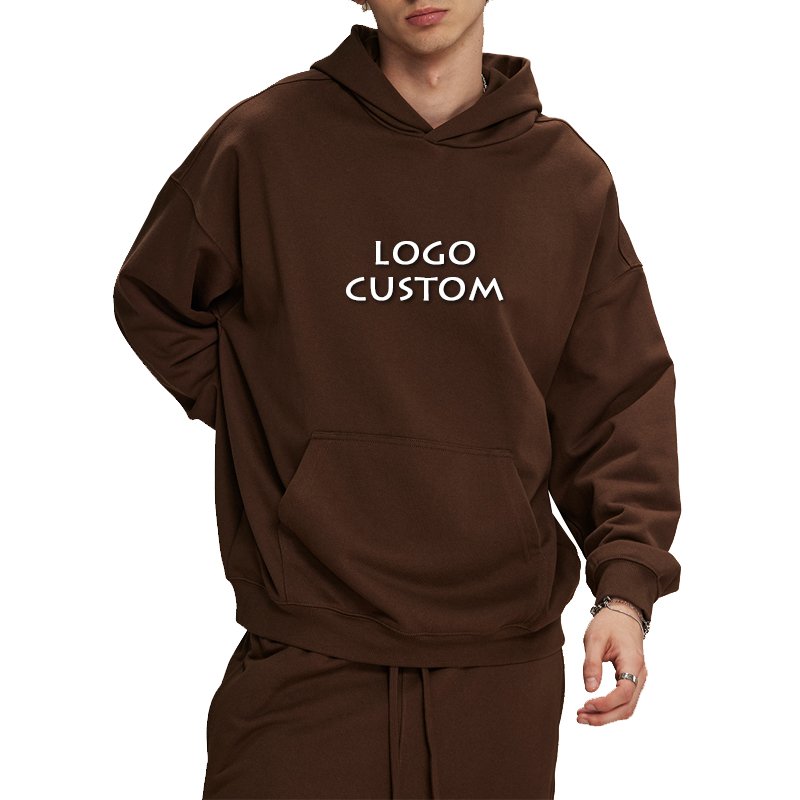 Street Casual 430g Drop Shoulder Oversized Mens Hoodies High Quality Heavy Solid Color Men's Hoodies