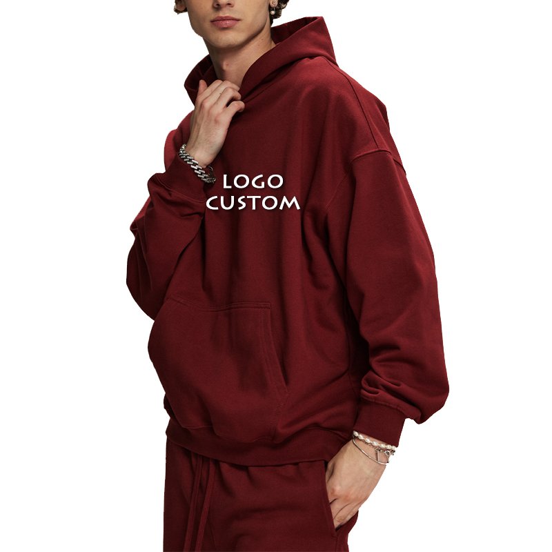 Street Casual 430g Drop Shoulder Oversized Mens Hoodies High Quality Heavy Solid Color Men's Hoodies