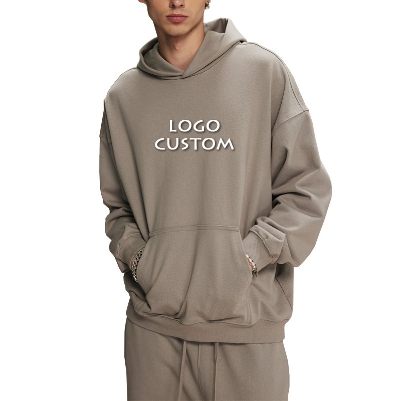 Street Casual 430g Drop Shoulder Oversized Mens Hoodies High Quality Heavy Solid Color Men's Hoodies