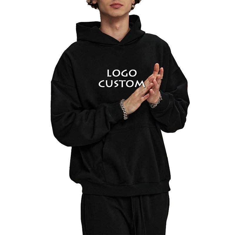 Street Casual 430g Drop Shoulder Oversized Mens Hoodies High Quality Heavy Solid Color Men's Hoodies