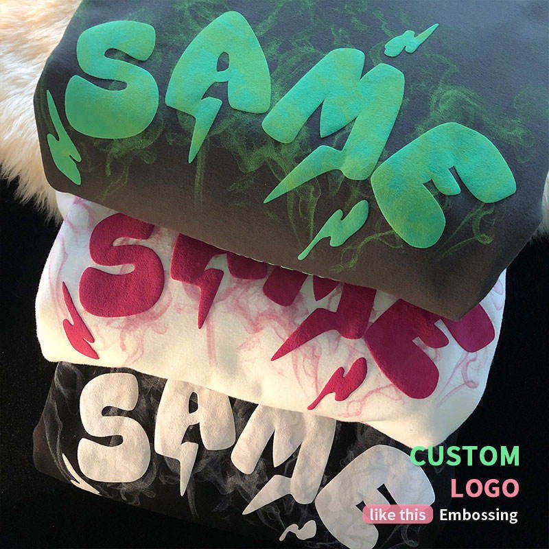 Custom 3d Logo Puff Print Hoodie Heavy Weight Oversized Hoodie Custom Puff Print Hoodies Customized